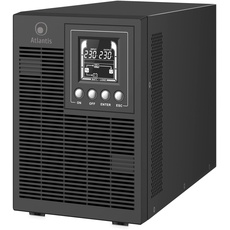 Atlantis A03-OP1502P PRO UPS OnLine USV Server Doppelwandler Reine Sinuswelle 1500VA 1350W, Tower, LCD-Display, USB, RS-232 seriell, 4 IEC-Ausgänge, SNMP-Steckplatz, 3x12V-9Ah