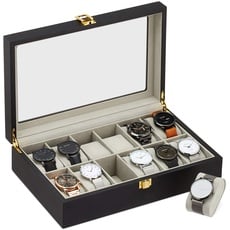 Bild Uhrenbox + Schmuckaufbewahrung, Uhrenbox, schwarz