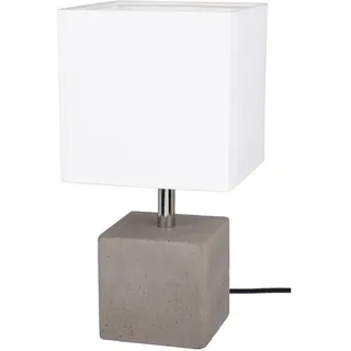 Moderne Tischleuchte TIMANDRA mit Schalter Beton 30cm Stoff Lampe Schlafzimmer