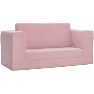 vidaXL Kinder-Schlafsofa 2-Sitzer Rosa Weicher Plüsch - Rosa