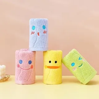 DHSUN Waschlappen Kinder, Kleine Handtücher,Kinderhandtuch 4er-Set, 4 Farben, 50 x 25 cm, Reine Baumwolle Bestickte, Super Soft, Für Sport, Camping, Familie