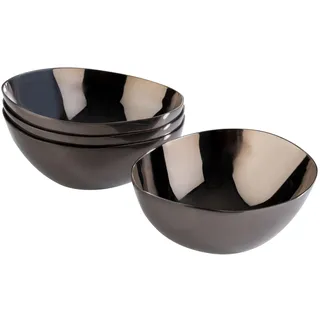 APS 40791 Schale "PEBBLES", 4er-Set, Edelstahl, PVD-beschichtet, 6,5 x 6 cm, Höhe 2,5 cm, Gunmetal-Look