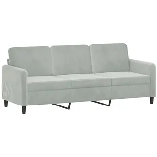 vidaXL 3-Sitzer-Sofa Hellgrau 180 cm Samt