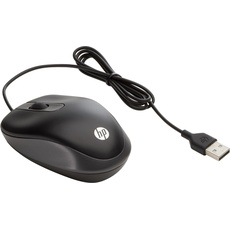 HP USB Travel Mouse Maus Beidhändig USB Typ-A Optisch 1000 DPI (Kabelgebunden), Maus, Schwarz