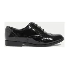 Girls M&S Collection Kids' Leather School Shoes (13 Small - 7 Large) - Black, Black - 4 Large