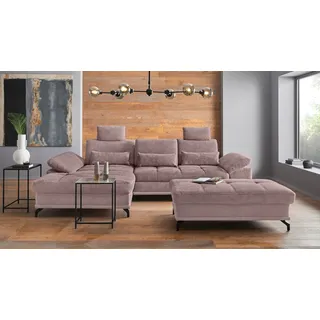 OTTO home »Costello L-Form, B: 301 cm mit Sitztiefen-, Armteilverstellung &« 3 Nierenkissen, optional Bettfunktion & Bettkasten,