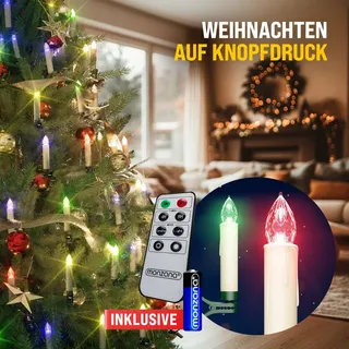 DEUBA LED Weihnachtsbaumkerze mit Fernbedienung mehrfarbig