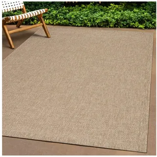 The CarPET Kansas beige (natur), B:60cm H:1mm L:90cm, Polypropylen, Teppiche, Teppich, moderner robuster In und Outdoor Teppich Jute Look