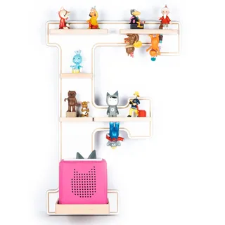 Boarti Wandregal »Holz Regal Buchstabe F für Toniebox Tonies Figuren« 1 Stk. tlg., weiß