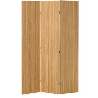 Homestyle4u Paravent 120/170 cm Natur Holz Bambus , Naturfarben , 120x170x2 cm , Wohnzimmer, Raumteiler, Paravents