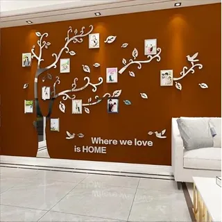 Purekay Wandtattoo Baum 3D DIY Foto Wandsticker Pflanzen Wandaufkleber Groß Kleben Aufkleber Wandbilder für Schlafzimmer Wohnzimmer Kinderzimmer Sofa Hintergrund Wanddeko (Linker Spiegel, XL)