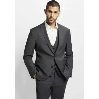 Baukastensakko CINQUE "CICASTELLO", Herren, Gr. 50, grau (anthrazit), Obermaterial: 53% Polyester, 43% Schurwolle, 4% Elasthan, unifarben, schmal, Sakkos Baukastensakko, Slim-Fit