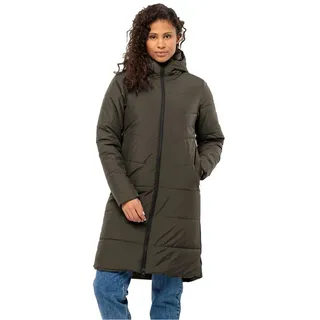 Jack Wolfskin Steppmantel JACK WOLFSKIN "DEUTZER", Damen, Gr. M (38/40), braun (cold coffee), Obermaterial: 100% Polyester, hoch geschlossener Ausschnitt, Mäntel Steppmantel, Wärmend, winddicht, Übergangsjacke