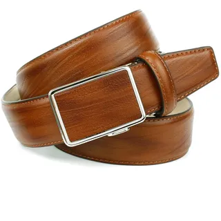 Ledergürtel ANTHONI CROWN, Herren, Gr. 105, braun (cognac), Leder, gemustert, Gürtel Ledergürtel, in angesagter Cognac Farbe, Schließe farblich passend bezogen