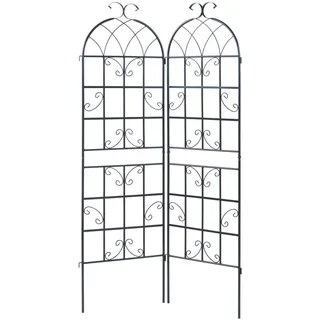 casa.pro Rankgitter-Set 2 Tlg. Dekoration 50 x 180 x 1,3 cm Schwarz