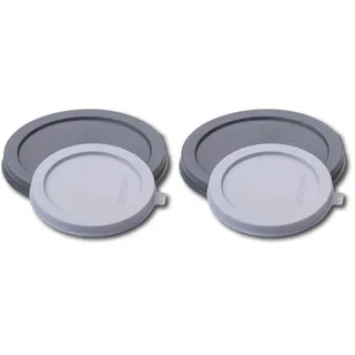 Fackelmann Dosendeckel CAT&DOG, Plastikdeckel für Konserven, Verschluss für Futterdosen (Farbe: Rot, Grau), Menge: 2 Stück