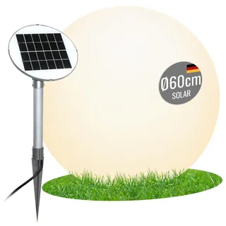 8 seasons Solar LED Kugelleuchte 60cm Shining Globe, große Solarlampe Kugel | LED warmweiß, Dämmerungssensor, wetterfest IP44, Solarleuchte für außen, Garten, Terrasse, Balkon, Deko Gartenbeleuchtung