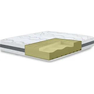 The White Stone Großes Einzelbett Matratze 135x210 Carbon, Antibakteriell, Anti-Milben, Anti-Allergie.| Höhe 20 cm | Italy - Weiß