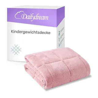 DAILYDREAM Gewichtsdecke für Kinder aus flauschigem Fleece - Fleece Rosa / 3,2 KG / 135x200cm - Gewichtete Decke