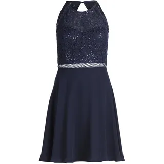 Cocktailkleid VERA MONT "Cocktailkleid mit Spitze", Damen, Gr. 32, EURO, blau (night sky), 100% Polyester PES., Kleider Cocktailkleid