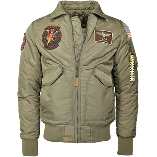 Bomberjacke TOP GUN "Bomberjacke TG20214004", Herren, Gr. M, grün (olive), Obermaterial: 100% Polyamid ECONYL PA ECONYL. Futter: 100% Baumwolle CO., Jacken Bomberjacke