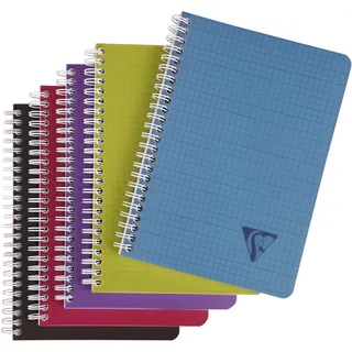 Clairefontaine Notizbuch Spiralbuch A5 kariert farbig sortiert