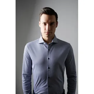 DESOTO Langarmhemd »Jerseyhemd Essential Hai langarm« Flexibler Stretch, blau