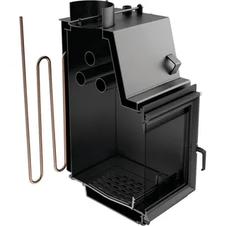 Kratki Kamineinsatz ZUZIA 12 kW Stahl Schwarz/Abdeckplatte Glas