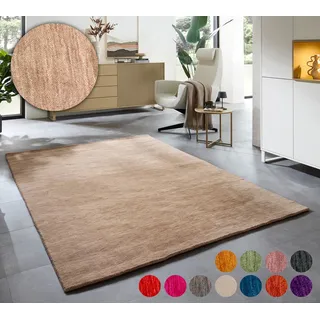 THEKO Holi Wollteppich 70 x 140 cm Beige
