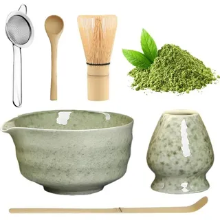 Ibenzoa® Komplettset zur Zubereitung von Matcha mit Keramikschale und Zubehör - Grün