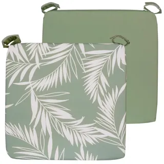 Atout Ciel Stuhlkissen, zweifarbig, mit Klettverschluss, aus wasserabweisendem Stoff, 40 x 40 x 4 cm, 4 Varianten