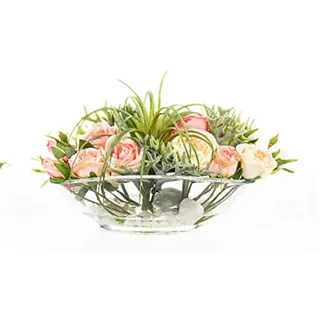 DRW Wassermitte, einfarbig, Polyester, Blumen in Rosa und Creme, 30 cm