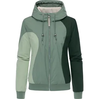 Bomberjacke RAGWEAR "Bomberjacke Oggie Block Warm YOUMODO", Damen, Gr. M, grün (dusty grün), Obermaterial: 100% Polyester PES.  Obermaterial: Futter: 100% Polyester PES. 100% Polyester PES., Jacken Bomberjacke