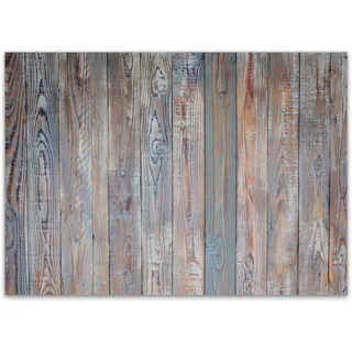 100 Tischunterlagen in Shabby-chic Holz-Optik I DIN A3 eckig I Platzset aus Papier in braun blau, modern I Einweg Tischset I dv333