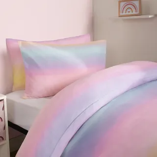 OHS Bettwäsche-Set für Doppelbett, Regenbogen, Doppelbettbezüge für Mädchen und Jungen, Weihnachts-Bettwäsche, Doppelbettbezug mit Kissenbezügen, ultraweich, warm, bequem, Mehrfarbig