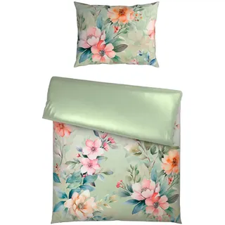 Esposa Wendebettwäsche , Grün , Textil , Abstraktes , 140x200 cm , pflegeleicht, atmungsaktiv, hautfreundlich, schadstoffgeprüft , Heimtextilien, Bettwäsche & Leintücher, Bettwäsche, Wendebettwäsche