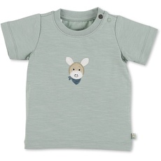 Sterntaler Baby Unisex Baby T Shirt GOTS Kurzarm Shirt Esel Emmi - Baby T-Shirt, Baby Shirt, Baby Kurzarmshirt - aus Baumwolle - grün, 86