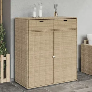The Living Store Gartenschrank Beige 105x55x113 cm Poly Rattan - Beige
