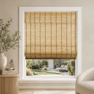 CHICOLOGY Jalousien, Raffrollo aus Bambus, Terrasse, Jalousien und Schatten, Fensterschirm, 86,4 cm B x 162,6 cm H, Hirsch