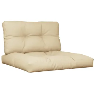 Palettenkissen 2-tlg. Beige Stoff - Beige