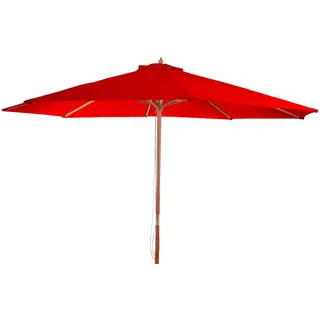 MCW Sonnenschirm Rund Bordeaux , Holz , 350x350 cm , Sonnenschutz, Sonnenschirme