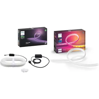 Philips Hue White & Color Ambiance Outdoor Lightstrip (5 m) & White & Color Ambiance Gradient Lightstrip Basis-Set (2 m)