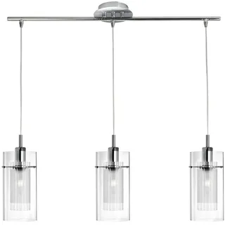 Zeitgenössischer Kronleuchter Duo 1 Stahl Chrom 3 Lichter E14 - Silber