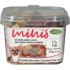 Bubimex Minis Lamm, Huhn/Lachs, ohne Zucker, Leckerli für Hunde, 140 g, 6 Stück