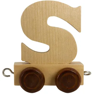 Buchstabenzug aus Holz, Buchstaben Zug, Lok, Waggon, A-Z, Wunschname (S)
