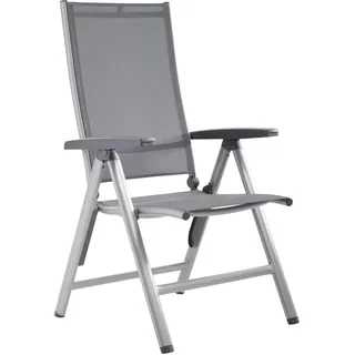 Kettler Gartenklappstuhl , Anthrazit, Silberfarben , Metall, Textil , 70x109x62 cm , klappbar, wetterbeständig , Gartenmöbel, Gartensessel, Gartenklappstühle