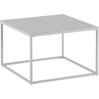 Wohnling Couchtisch 60x60x40 cm Metall Wohnzimmertisch Industrial Weiß Sofatisch quadratisch Loungetisch Kaffeetisch Stahl Beistelltisch Quadratisch - Weiß