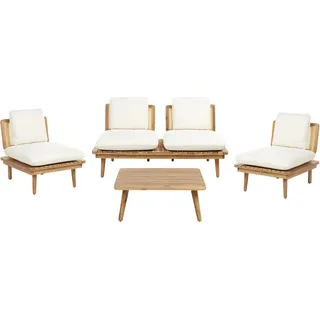 Beliani Lounge-Set 5-tlg. Braun/Beige
