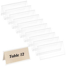 BENECREAT 12 Stück Acryl-Tischnamensschild 10x20cm V-Förmige Namensanzeigetafel Wird Für Trainingsaktivitäten Verwendet, Reden, Klassenzimmer, Geschäftsstellen, Klarer Name Zeltständer