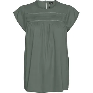 VERO MODA Damen VMDEBBIE Pleat S/L TOP GA NOOS, Grün (Laurel Wreath), S